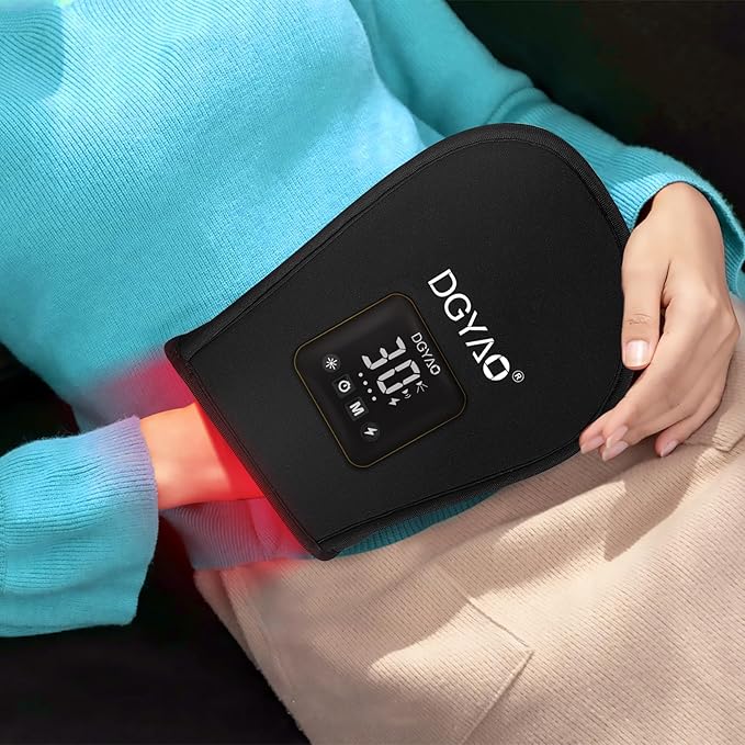 Cordless Red &amp Infrared Light Therapy for Hand Pain Relief Device with 660nm Red 850nm Infrared Light with 4000mAh Battery Portable Pad for Hands Fingers Wrist Joint Stiffness Treatment Gloves