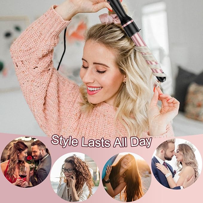 6 in 1 Hair Straightener Flat Iron and Curle Professional Hair Curler Ceramic Ionic Dual Voltage Straightener with Heat-Resistant Lock in Style Instant Heat Up