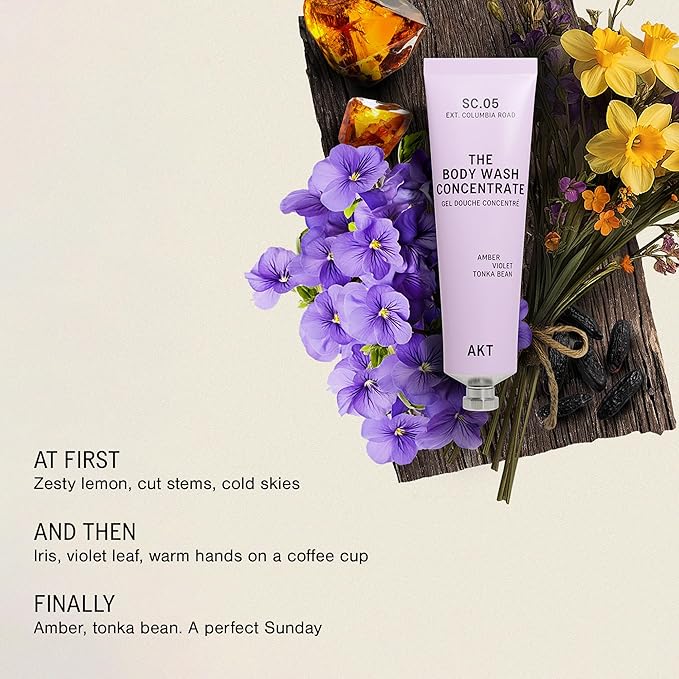 AKT The Body Wash Concentrate 3.4 Fl Oz Natural Shower Gel with Skin-Balancing Prebiotics Body Wash Women &amp Men with Olive Squalane &amp Vitamin E Sc.05 Columbia Road All Genders