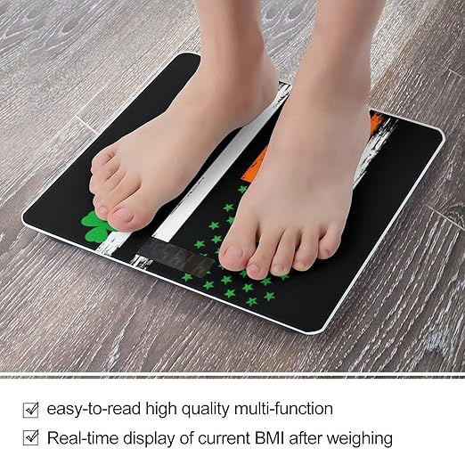 Automatic Switch Digital Bathroom Weighing Scale Smart Scale for Body Weight St Patricks Day Shamrock Clover Irish American Flag