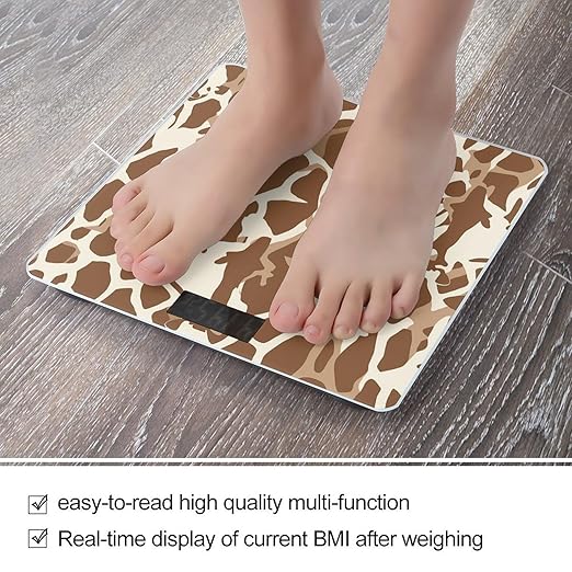 Giraffe Print Smart Scale for Body Weight Accurate Bathroom Scale with LED Display Digital Weight Scales Weighing Machine High Precision Scales for Bath Home