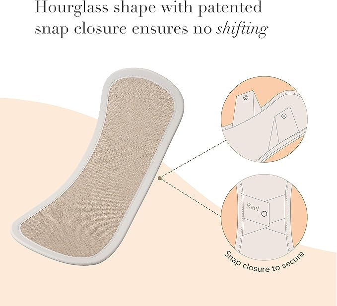 Rael Bundle - Organic Cotton Cover Incontinence Regular Liners (48 Count) Reusable Cloth Pantyliners 1 Pack (Brown 3 Count)