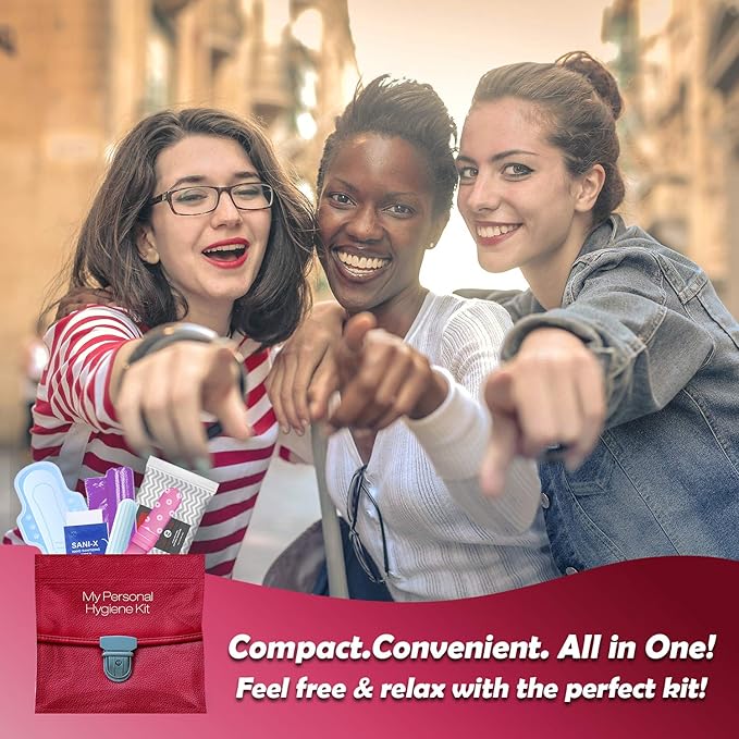 Light Rose Style Menstrual Kit All-in-One 60 Pack | Convenience on The Go | Period Kit Pack for Travelling Tweens &amp Teenagers or just When You’re Out | Individually Wrapped Feminine Hygiene Produ