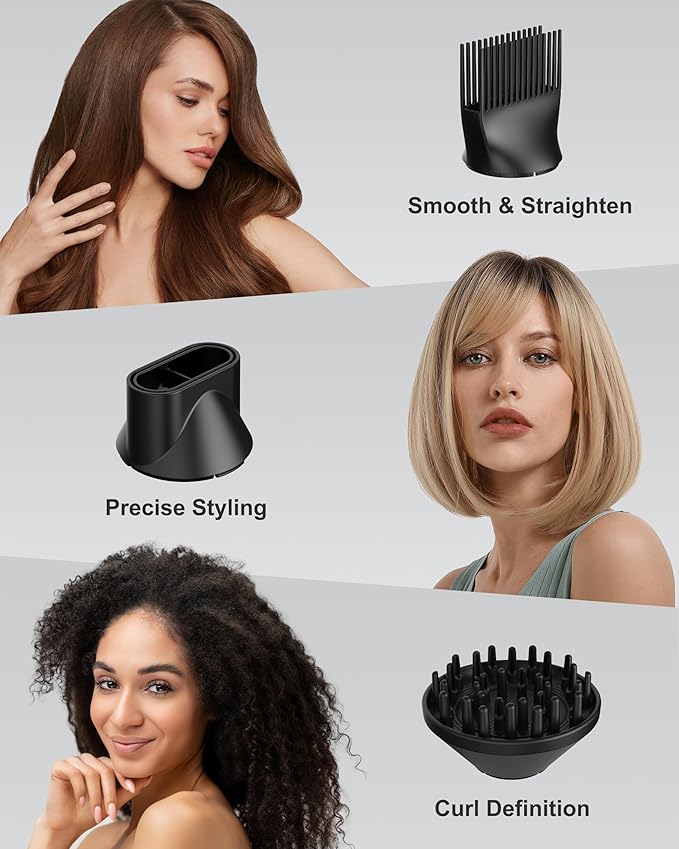 ANNLARY Dual Voltage Travel Hair Dryer with Diffuser &amp Comb 1800W Portable Foldable Blow Dryer Plasma Ionic Hairdryer for Frizz Control &amp Shine Low Noise 110V-120V/220V-240V European Use
