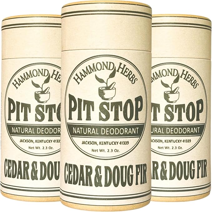 PIT STOP Deodorant - Aluminum-Free Plastic-Free All-Natural Odor Control 3 Pack (Cedar &amp Doug Fir)