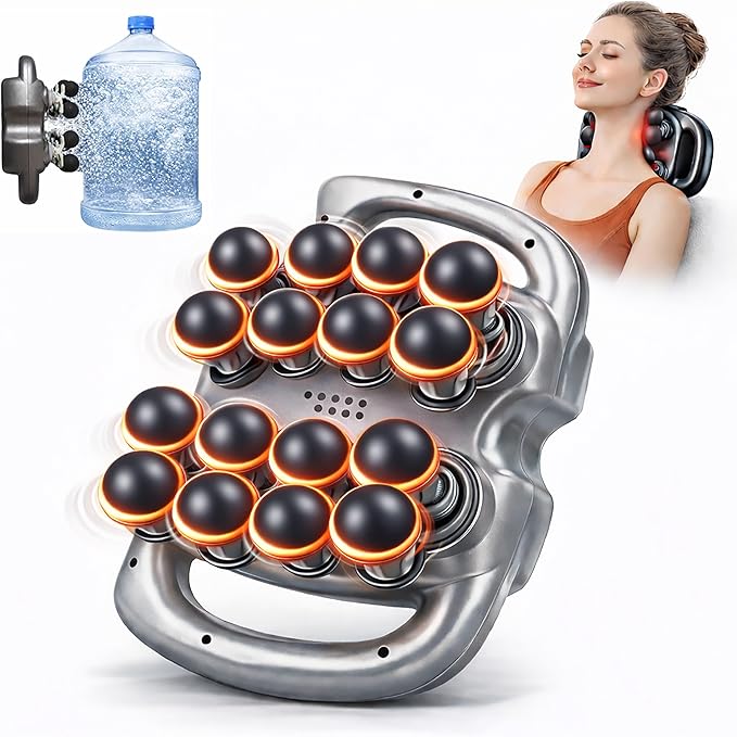 16 Head Deep Tissue Massage Gun Powerful Percussion Massager for Pain Relief Full Back &amp Body Coverage 9 Modes 99 Intensity Levels