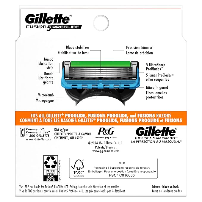 Gillette ProGlide Razor Refills for Men 8 Razor Blade Refills