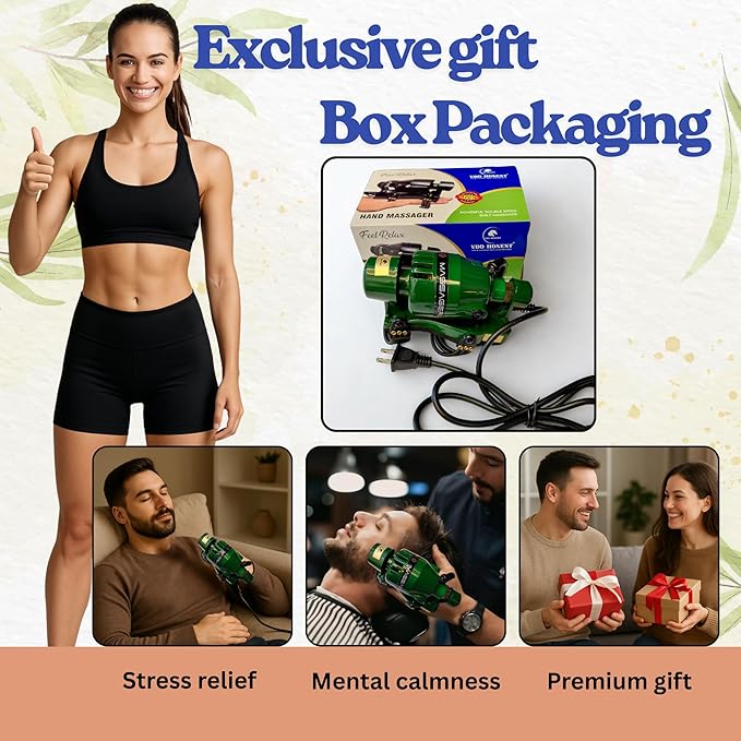 Powerful Double Speed Floating Action for Full Body Massager Corded Electric Powered Barber Massager Green