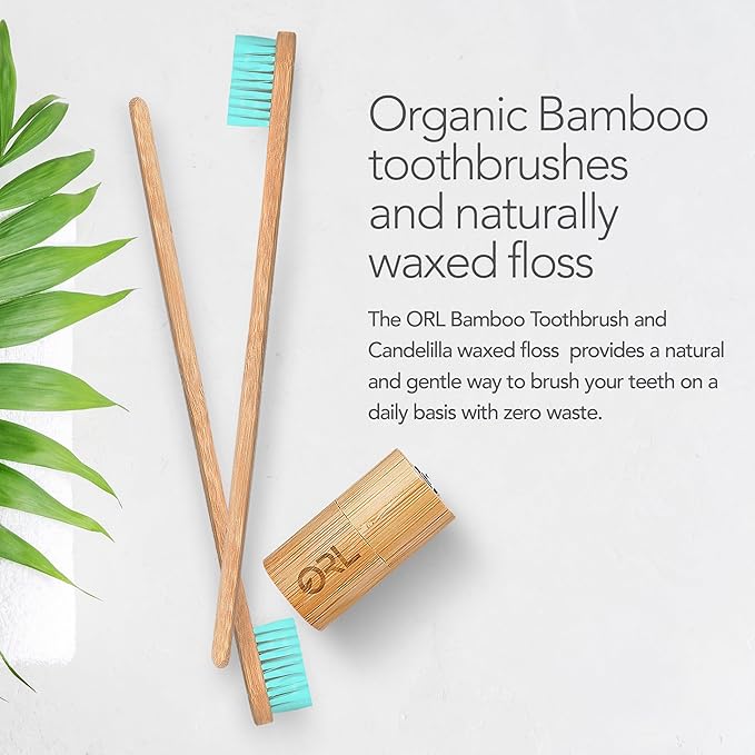 ORL Natural 60-Day Oral Care Kit Includes 1 Toothpaste 2 Mouthwashes 2 Breath Sprays 2 Toothbrushes 1 Floss. Eco-Friendly Fluoride-Free Vegan Gluten-Free and Non-Toxic. Fresh Mint