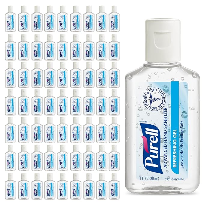 Purell Advanced Hand Sanitizer Refreshing Gel Clean Scent 1 fl oz Travel Size flip-Cap Bottle (Pack of 72) - 3901-72-CMR