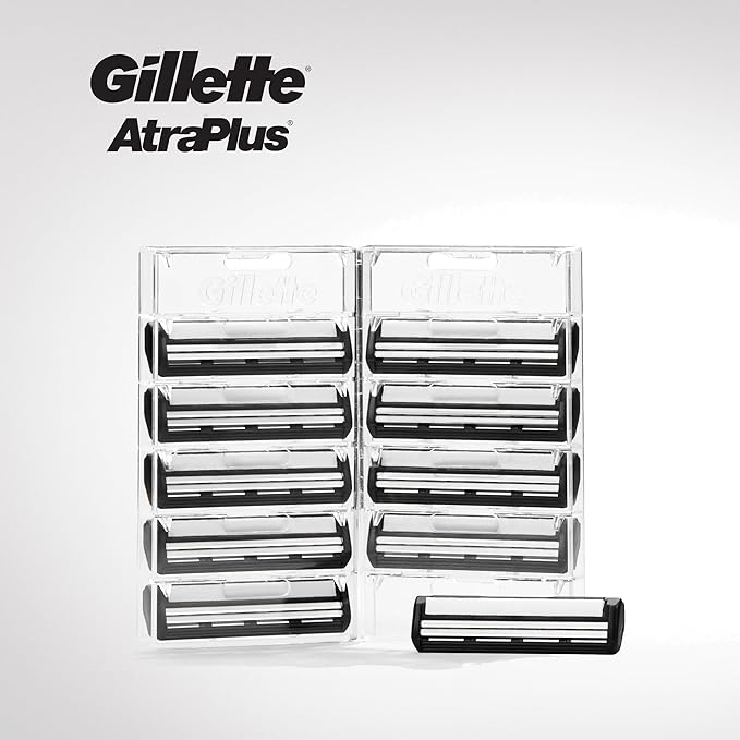 Gillette AltraPlus Mens Razor Blade Refills 10 Count Lubra-Soft Strip for Smoothness and Comfort