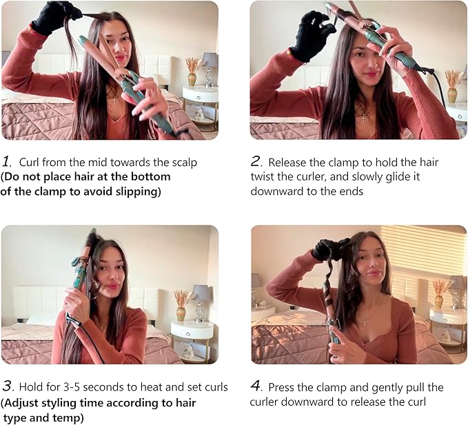 Thirtek 1 1/2 Inch Large Curling Iron with 1.5 Inch Ceramic Tourmaline Barrel 15 Temps (180°F-450°F) for Fast Long-Lasting Smooth Salon Finish 60-min Auto Shut-Off Dual Voltage Hair Curler