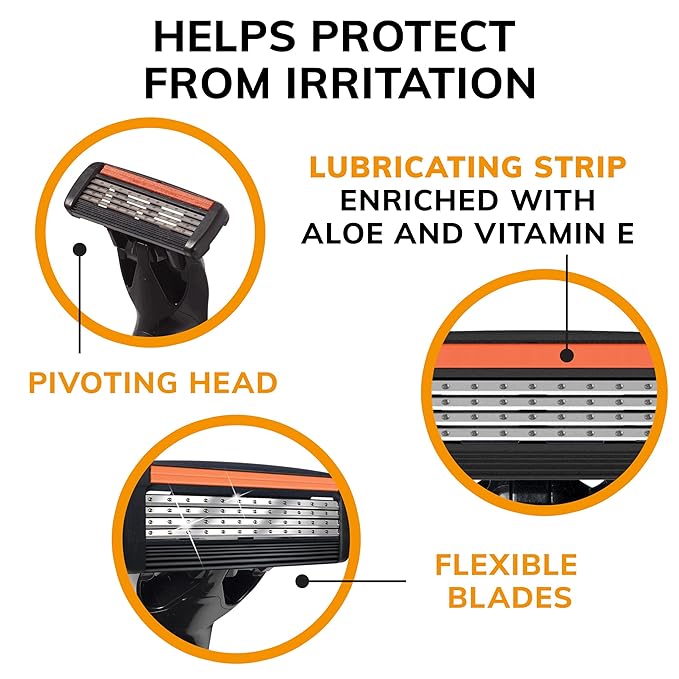 BIC Flex 4 Hybrid Men's 4-Blade Disposable Razor 2 Handles and 20 Cartridges Smooth and Close Shave