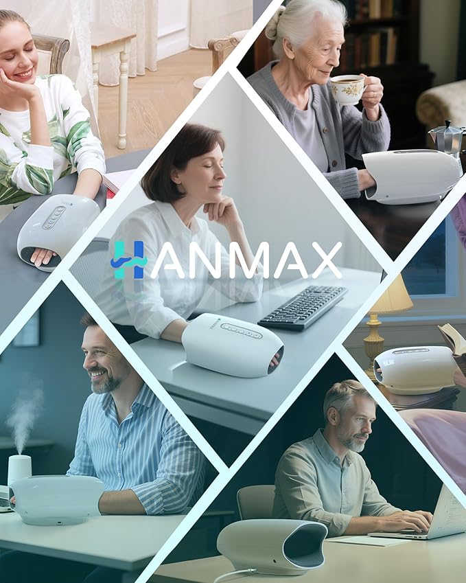HANMAX Cordless Hand Massager with Heat and Compression – for Arthritis &amp Carpal Tunnel Mothers Day Gifts for Women/Men FSA-HSA Eligible
