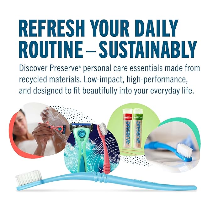 Preserve POPi Shave Razor Blades Refills - 5 Blade Razors for Men &amp Women - Ceramic Coated Shavers for Comfort with Aloe-Cocoa Butter Strip - Reusable Shaving Refill - 8 Pack