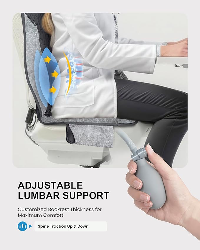 COMFIER Back Massager with HeatMassage Chair PadMassage Seat Cushion with Adjustable Lumbar SupportBack Massage for Pain ReliefChair Massager for ReclinerGifts for Women Men Mom Dad