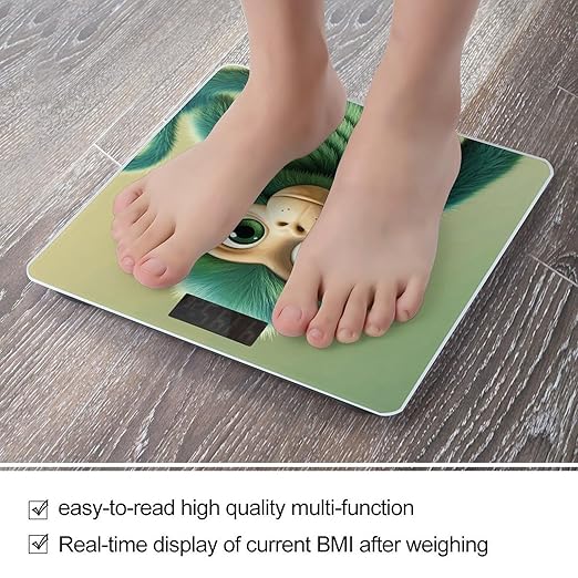 Green Clever Monkey Scale for Body Weight Digital Bathroom Scale Toughened Glass High Precision Scales for Body Weight with Large LCD Backlight Display Weight Scales