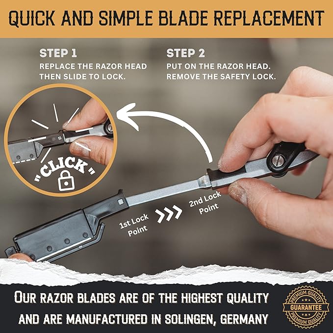 Professional Straight Edge Razors for Men-Premium Disposable Razor Kit for Shaving Hair/Beard-Men’s Shave Kit Safety-Razor for Men (Refill blades pack 80 Units)