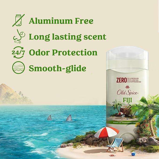 Old Spice Fresh Collection Deodorant Fiji 3 oz (Pack of 10)