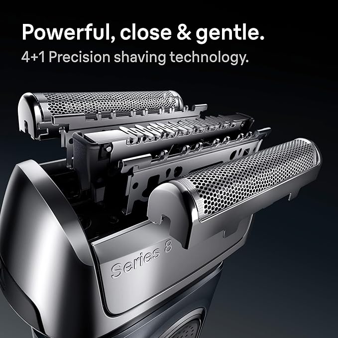Braun Series 8 8560cc Electric Razor for Men 4+1 Shaving Elements &amp Precision Long Hair Trimmer 5in1 SmartCare Center Close &amp Gentle Even on Dense Beards Wet &amp Dry Electric Razor 60mi