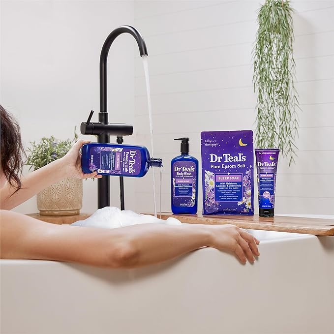 Dr Teal's Body Wash with Pure Epsom Salt Sleep Blend with Melatonin 24 fl oz (Pack of 4)