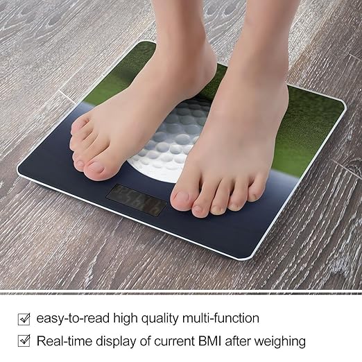 Golf Ball Bathroom Scale Large LCD Backlight Display Digital Scale Rounded Corners Body Scales Automatic Power On/Off Bathroom Scales for Home Bedrooms
