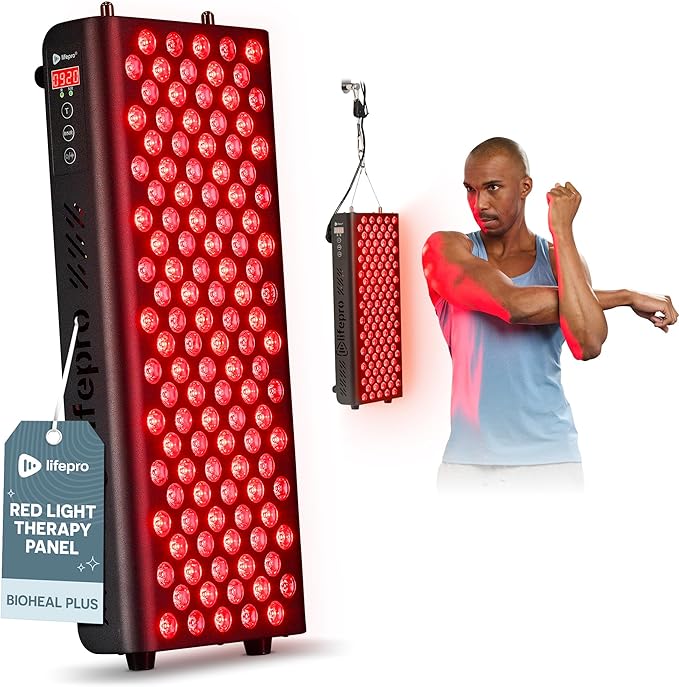 LifePro Red Light Therapy for Body Panel - 90 &amp 120 Dual Chip LEDs - 660nm &amp 850nm Near Infrared Full Body Red light Therapy Panel - For Daily Wellness &amp Comfort -Includes Hanging Kit and