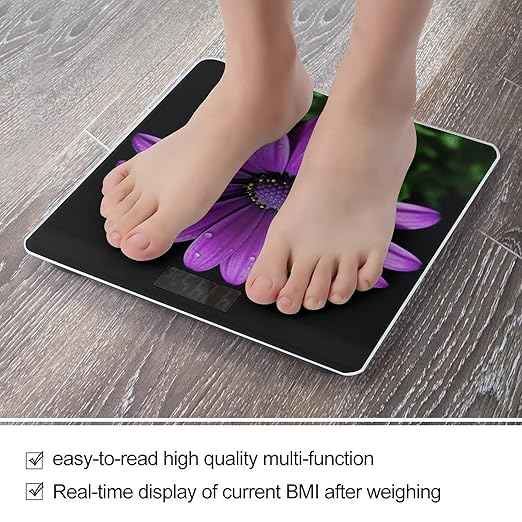 Purple Daisy Scale for Body Weight Smart Scales Digital Bathroom Scale High Precision Weighing Scales with Large Display Weighing Machine for People