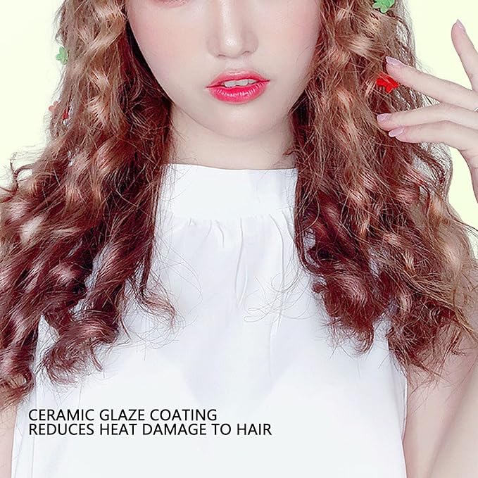 fosa 9mm Thin Curling Wand Hair Curler Mini Hair Curler Skinny 3/8 Inch Curling Iron Quick Heat 2 Temp Settings Auto Shut Off for Short Long Hair Styling (US Plug)