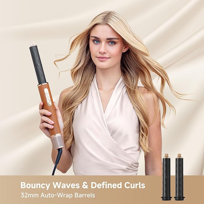DREAME AirStyle Suite Pro Hair Styler &amp High-Speed Dryer 110000 RPM Motor 3 Essential Snap-On Attachments for Curling Volumizing &amp Fast Dry Frizz Control Cool Shot Luxury Leather Travel