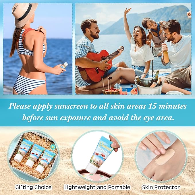 36 Pcs Mini Tinted Sunscreen Bulk for Summer Vacation Party Spf 30 Water Resistant Sunscreen Lotion Bulk 1 oz Travel Size for Thank You Gifts Summer Vacation Party Supplies