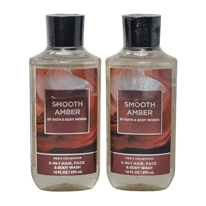 Bath &amp Body Works Shower Gel Gift Set 10oz Each Pack of 2 (Smooth Amber)