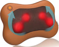 Zyllion Shiatsu Back and Neck Massager with Heat - 3D Electric Kneading Deep Tissue Massage Pillow for Muscle Pain Relief Brown ZMA-13
