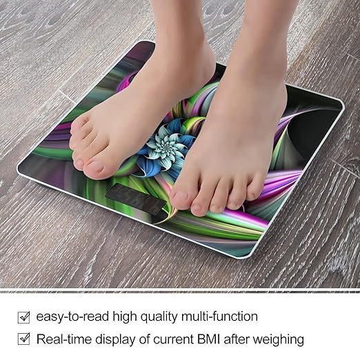 Beautiful Color Scale for Body Weight Anti-Slip Sturdy Tempered Glass Weighing Machine Highly Digital Accurate Bright LCD Bathroom Scale for Household Gift