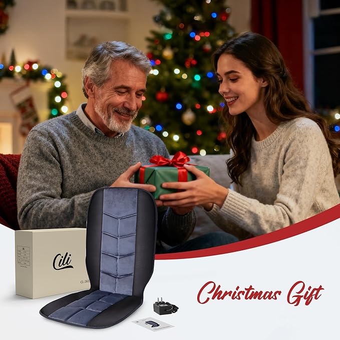 CILI Massage Chair PadBack Massager with HeatMassage Seat Cushion with 10 Vibration Motors30-60-90 Minutes Heating OptionsChair Massager for Office Chair Home Office Use