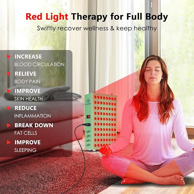 Red Light Therapy for Body Face 400W 80pcs LED Red Light 660nm &amp Infrared Light 850nm Red Light Therapy Panel Device Lamp for Skin Beauty &amp Anti-Aging with Controller
