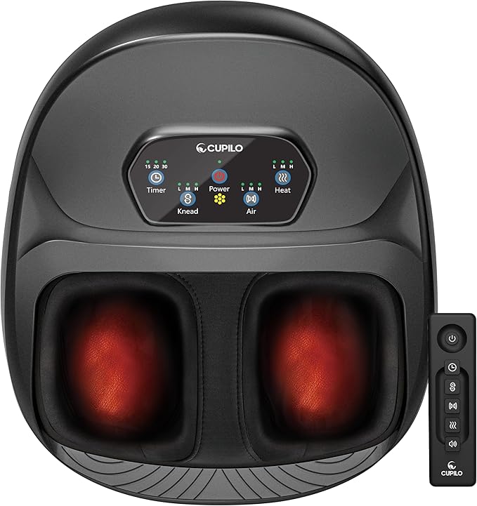 Foot Massager with Heat Upgraded Full Foot Massage for Neuropathy Deep Tissue Shiatsu Feet Massager Remote Control Multi-Level Settings