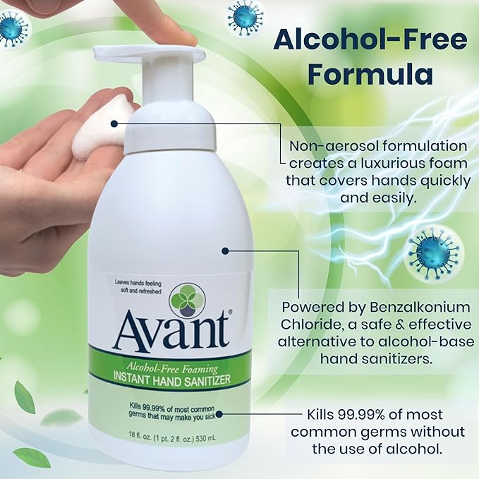 Avant® Alcohol-Free Foaming Hand Sanitizer 18 oz Bottle 2-Pack bulk