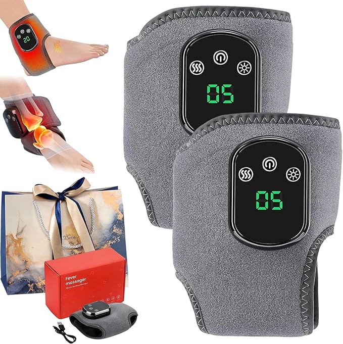 2026 Upgraded Triple Method Massager Portable Foot Massager with 3 Vibration Modes &amp 5 Heat Levels One Size Fits Most Triple Therapy Foot Massager for Pain Relief (2PC)