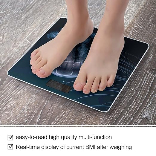 Jellyfish in Deep Ocean Smart Scale for Body Weight Accurate Bathroom Scale with LED Display Digital Weight Scales Weighing Machine High Precision Scales for Bath Home