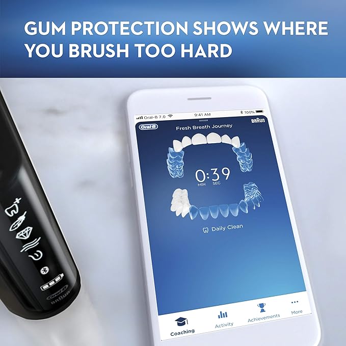 Oral-B GENIUS X Electric Toothbrush with 3 Oral-B Replacement Brush Heads and Toothbrush Case Black