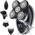 Electric shavers for Men Cordless Rechargeable Electric Razor Bald Head Shaver 5 in 1 Nose Beard Trimmer Hair Clipper Facial Grooming Kit Waterproof Wet Dry Rotary Shaver with Cleansing Brush
