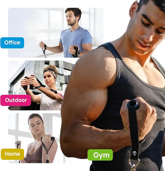INEVIFIT Home Fitness Bundle. Premium Bathroom Scale &amp 150 LBS Resistance Band Set for Strength Training