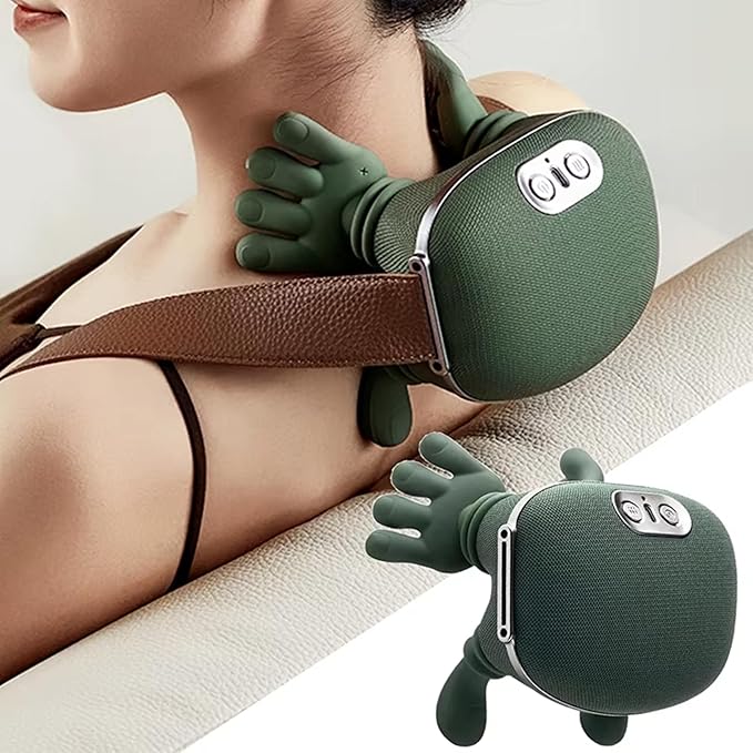 Bionic Heated Neck and Back Massager – 4D Shiatsu Deep Tissue Electric Massager with Heat Cordless Portable Design Simulated Human Hand Kneading for Pain Relief &amp Muscle Relaxation