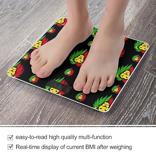 Women's Digital Bathroom Weighing Scale Automatic Switch Energy Saving Scale Smart Scale for Body Weight Jamaican Rasta Flag Rastafarian Reggae Lions