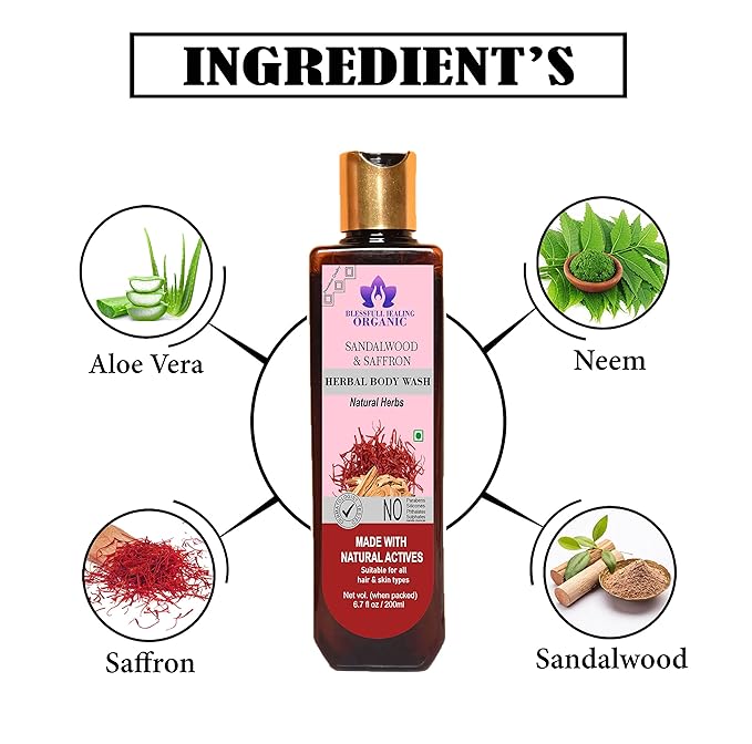 Luxury Sandalwood &amp Saffron Harbal Body Wash 300 ml