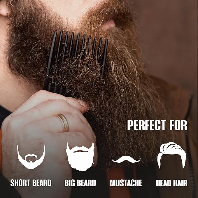 Personalized Wooden Beard Gift Set – Custom Engraved Beard Comb Oil Balm &amp Soap in Personalized Box. Premium Grooming Kit for Men – Perfect Gift for Fathers Husbands &amp Bearded Friends (BONE