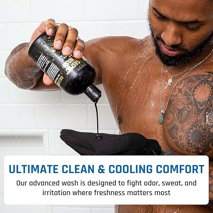 Derm Dude BallGasmic Ball Wash for Men – Anti-Chafing Body Wash with Activated Charcoal for Private Parts | Antibacterial Groin Cleanser &amp Odor Control Shower Gel – MVP Scent 16oz