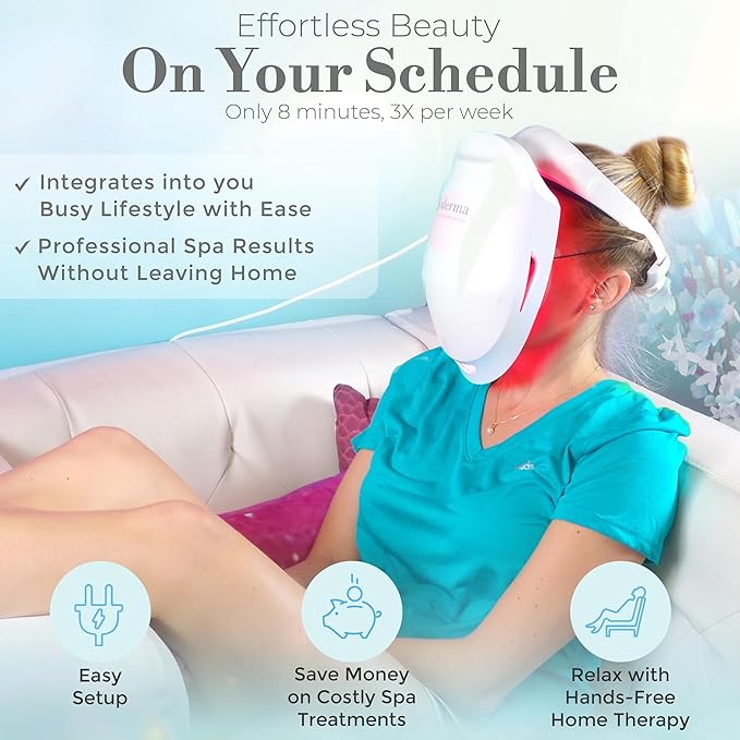 Red Light Therapy for Face – LED Face Mask for Eyes Neck &amp Skin | Infrared Therapy Mask for Anti-Aging Wrinkles Skin Rejuvenation
