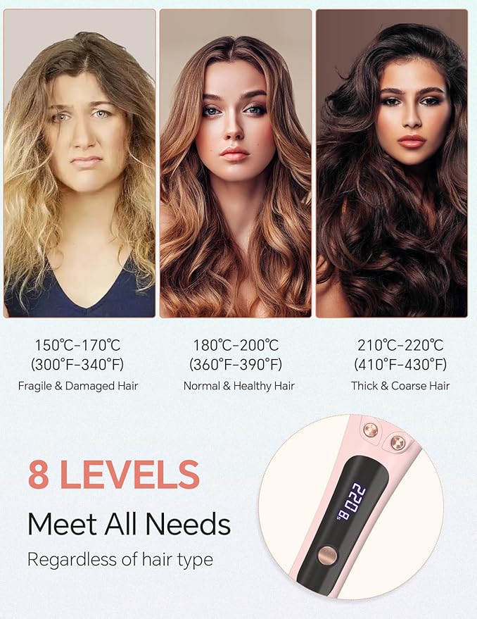 LANDOT Automatic Curling Iron 1-Inch – Easy-to-Use Self Curling Wand with Auto Rotation &amp Anti-Tangle Technology Ideal for Beginners &amp Medium Length Hair Salon-Quality Curls at Home Charmin